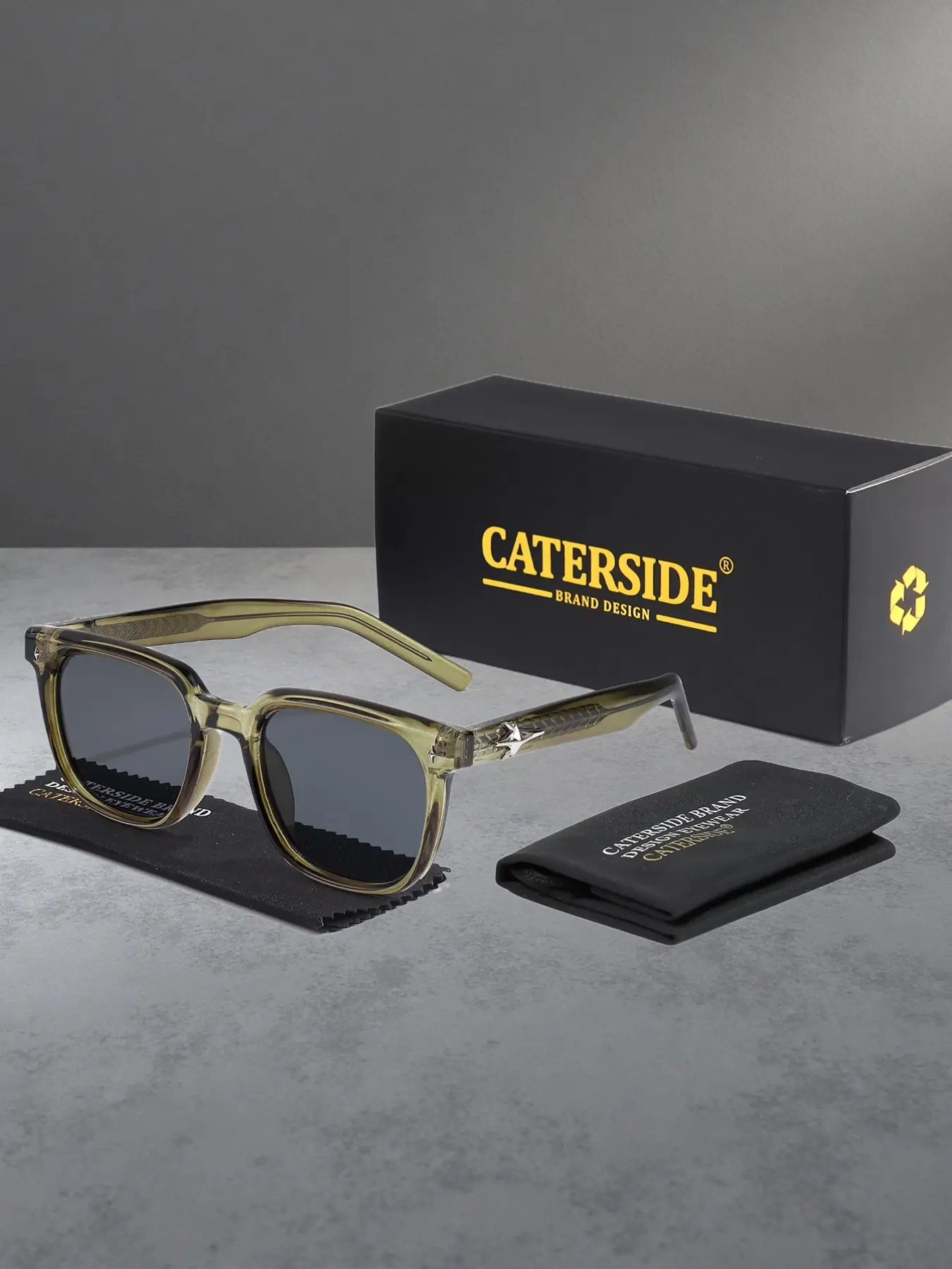 CATERSIDE Uv400 Sunglasses, Retro Thick Frame Design, Fashion Color Block Style, Unisex Eyewear for Travel Beach Cycling Music Festivals