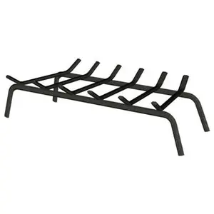 Panacea 15453TV Wrought Iron Fireplace Grate Black 30 In Easy Install for Standard Fireplaces Quantity 1