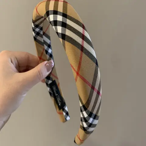 English Style Striped Tartan Hair Accessory, Thick Sponge Headband, Classic Plaid Fabric, Casual Daily Scarf Hair Tie, Hair Braid Headband, Zigzag Headband, Fashion Headbands, Hairbands
