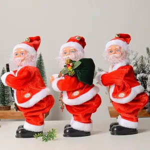 Electric Santa Claus Dwarf Design Ornament, Battery Powered Ornament, 1 Count Christmas Themed Desktop Decoration with Music, Festive & Party Supplies for Indoor & Outdoor Decor