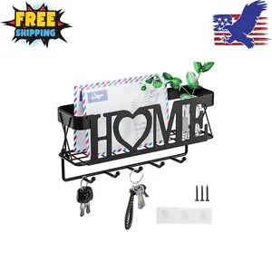 Key Holder for Wall - Key Rack with 5 Key Hooks, 11.02" L×2.75" W×4.92" H