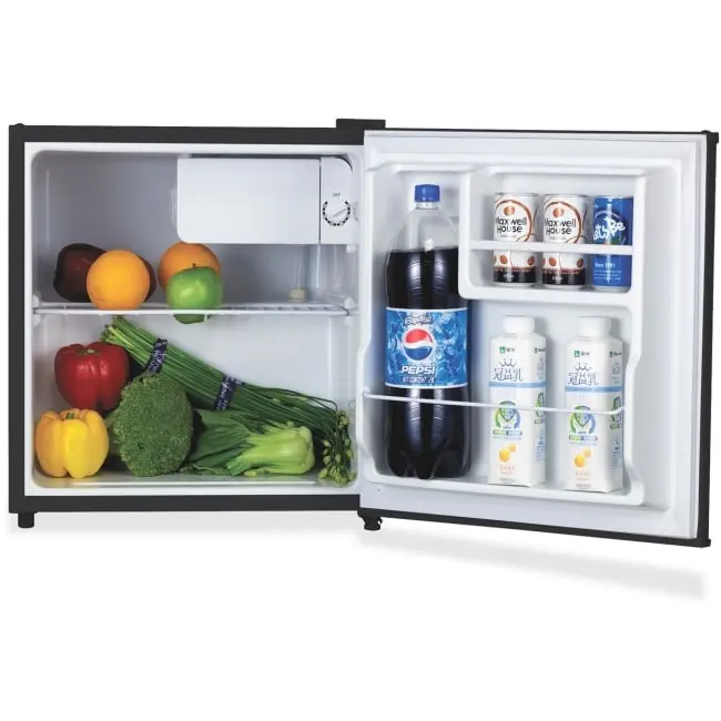 212 MAIN Compact Black Lightweight & Minimalist Refrigerator - 1.6 cu ft Capacity, Wire Shelf, Dial Control, Manual Defrost, Lightweight Refrigerators, Minimalist Refrigerators