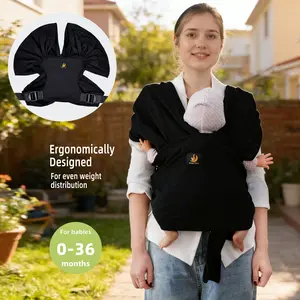 Baby Multifunctional Cotton Sling Carrier, Front Carry Newborn Baby Wrap, Cozy Wrap Carrier, Adjustable Ergonomic Carrier, Breathable All Seasons Infant Backpack for Daily Use