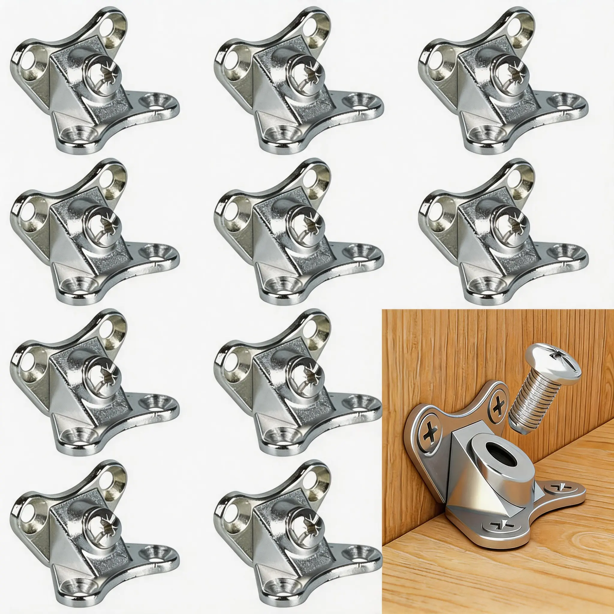 10 PCS Detachable Zinc Alloy Corner Brace, Right Angle Bracket for Furniture Repair, Shelf & Chair Reinforcement