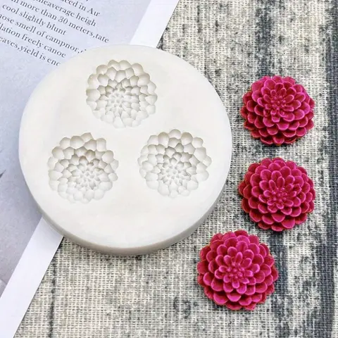 1Pc Flower Dahlia Silicone Cake Baking Mold Sugarcraft Chocolate Cupcake Resin Tools Fondant Decorating Tools Silicone Cake Pan