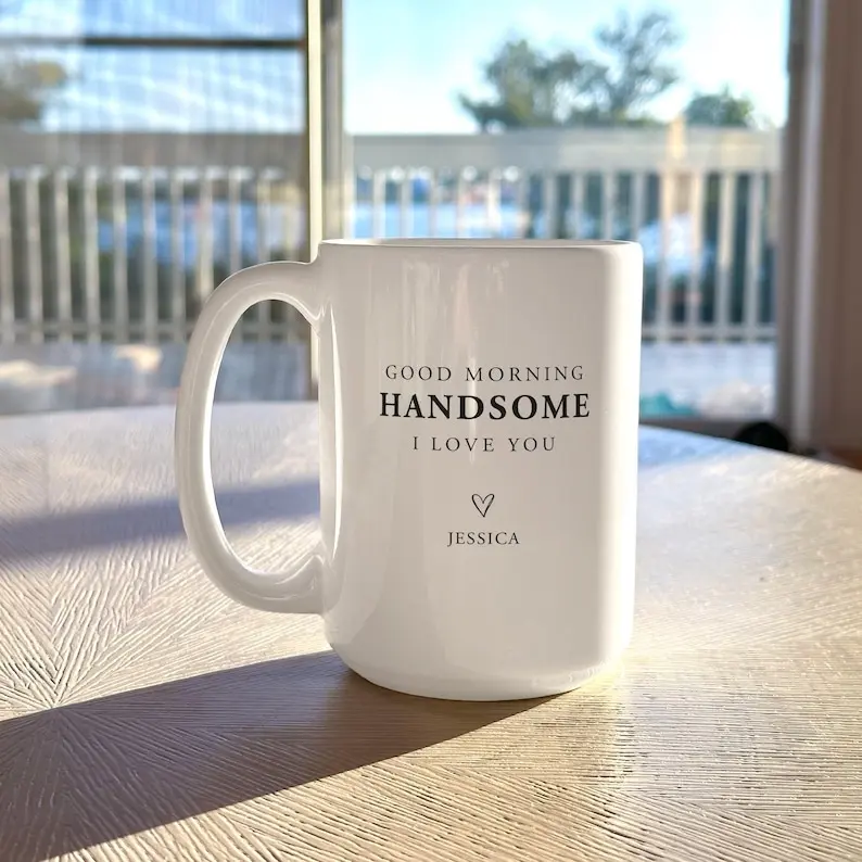 [Sale Up To 50%] Personalized Mug From Wife Girlfriend Custom Gift for Husband Unique Morning Coffee Cup Boyfriend Valentines Day Fathers Day Gift for Him, 11oz & 15oz ceramic mug