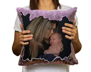 Custom Mother's Day Photo Pillow - Sequin