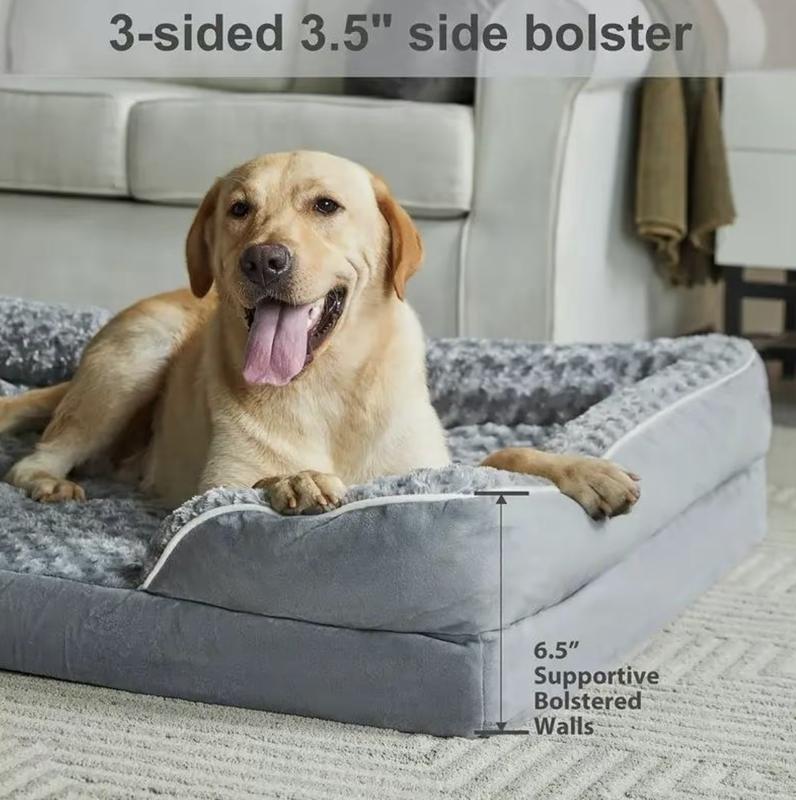 Large Dog Beds Washable Orthopedic self warming bed Sofa Bed with Waterproof Lining Non Slip Bottom for Pet Sleeping Comfortable and Durable XL/42x30x6.5inch