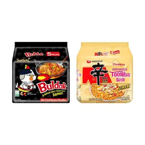 Korean Spicy Cheese Cream Noodles & Super Spicy Chicken Noodles Combo - Yami NONGSHIM & SAMYANG | 548g + 650g