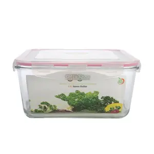 212 MAIN Tribest GLS33 Glastor 112oz Square Airtight Silicone Plastic Kitchen Food Storage Container - Heavy-Duty Tempered Glass, Nestable, Lightweight with Snap-Lock Lid for Dog & Cat Feeding Supplies