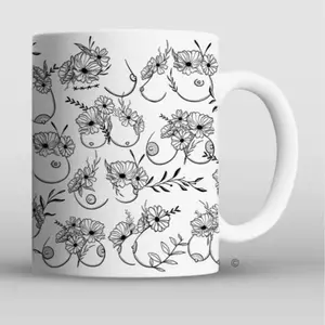 Floral Beauties Pattern Coffee Mug, Sassy Coffee Mug, NSFW Ceramic Mug, Funny Mug for Friends Roommate, Sarcastic Gift for Husband Friend Dad Mom Wife, Best Gift for Boyfriend Girlfriend