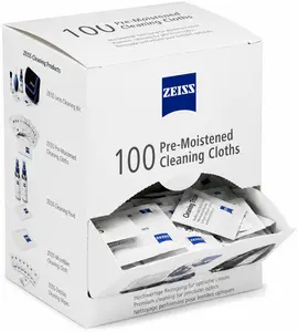 Zeiss Pre-Moistened Cleaning Cloth for Camera Lenses, Binoculars and Scopes, Box of 200