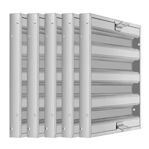 Garvee Commercial Hood Filters, 19.5"W x 15.5"H, 5-Pack 430 Stainless Steel Baffle Grease Filter, 4 Grooves Range Hood Filter for Restaurant Kitchen Exhaust Hoods, Heavy-Duty, Easy to Clean