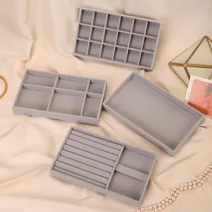 Jewelry Storage Box, Flock Fabric Jewelry Display Tray, Drawer Type Jewelry Organizer, Home Organizer for Earrings, Rings, Necklaces, Bracelets, Jewelry Boxes