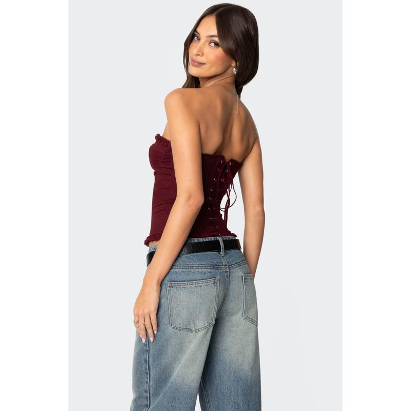 Deirdre Mesh Lace Up Corset