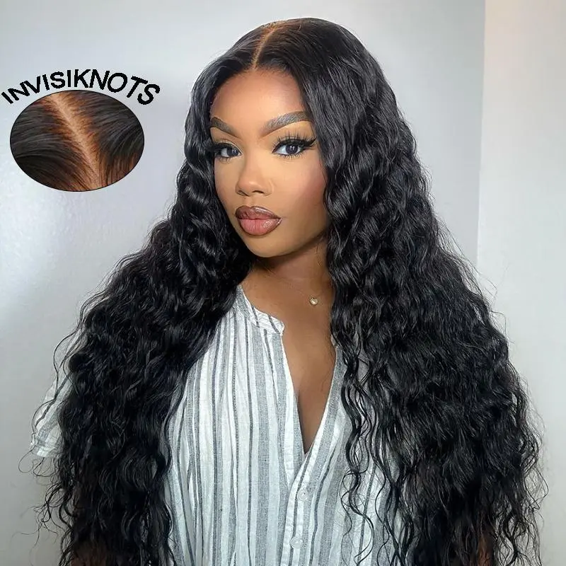 Wiggins Hair 7x4 Pre Cut Ready Go Glueless Wigs Pre Bleached Loose Deep Wave Lace Closure Wigs Human Hair Pre Plucked