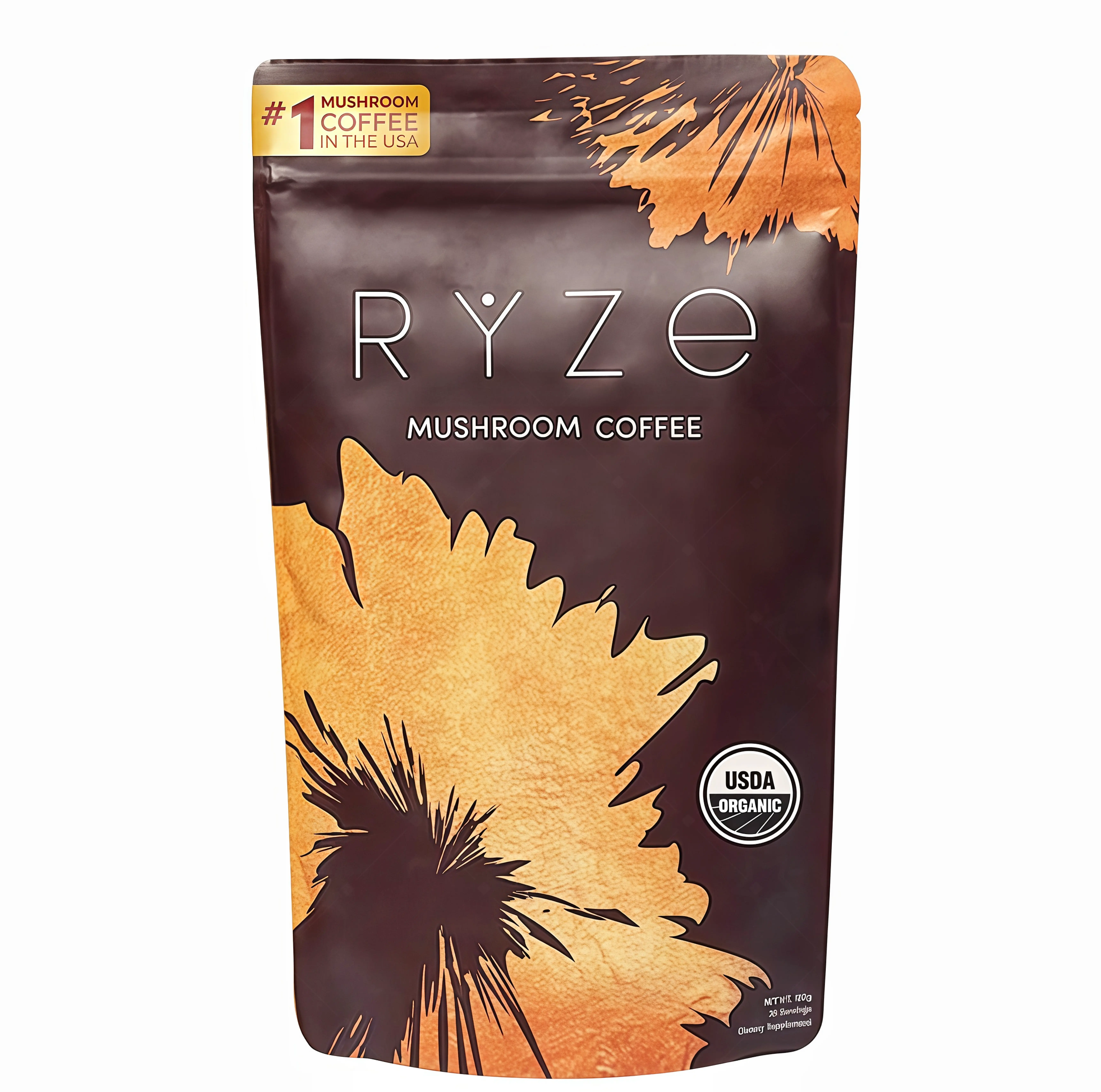 RYZE Mushroom Coffee USDA Organic with 6 Adaptogenic Mushrooms and MCT Oil GS USA Grown Instant Coffee for Better Energy, Focus, Digestion, Immunity with Turkey Tail, Shitake, Lion's Mane, 30 Servings Vitamin