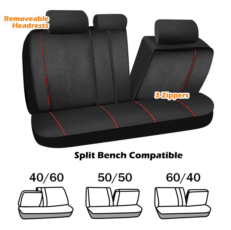 Car Seat Covers For 5 Seats, Full Set Universal Seat Covers for Cars, Flat Cloth Auto Seat Air Mesh Design Protectors, Car Interiors Fit For Nissan /Honda /Accord/Civic /CRV /Hrv /Kia /Sorento /Toyota /Corolla /4Runner /Camry /Hyundai /Mazda