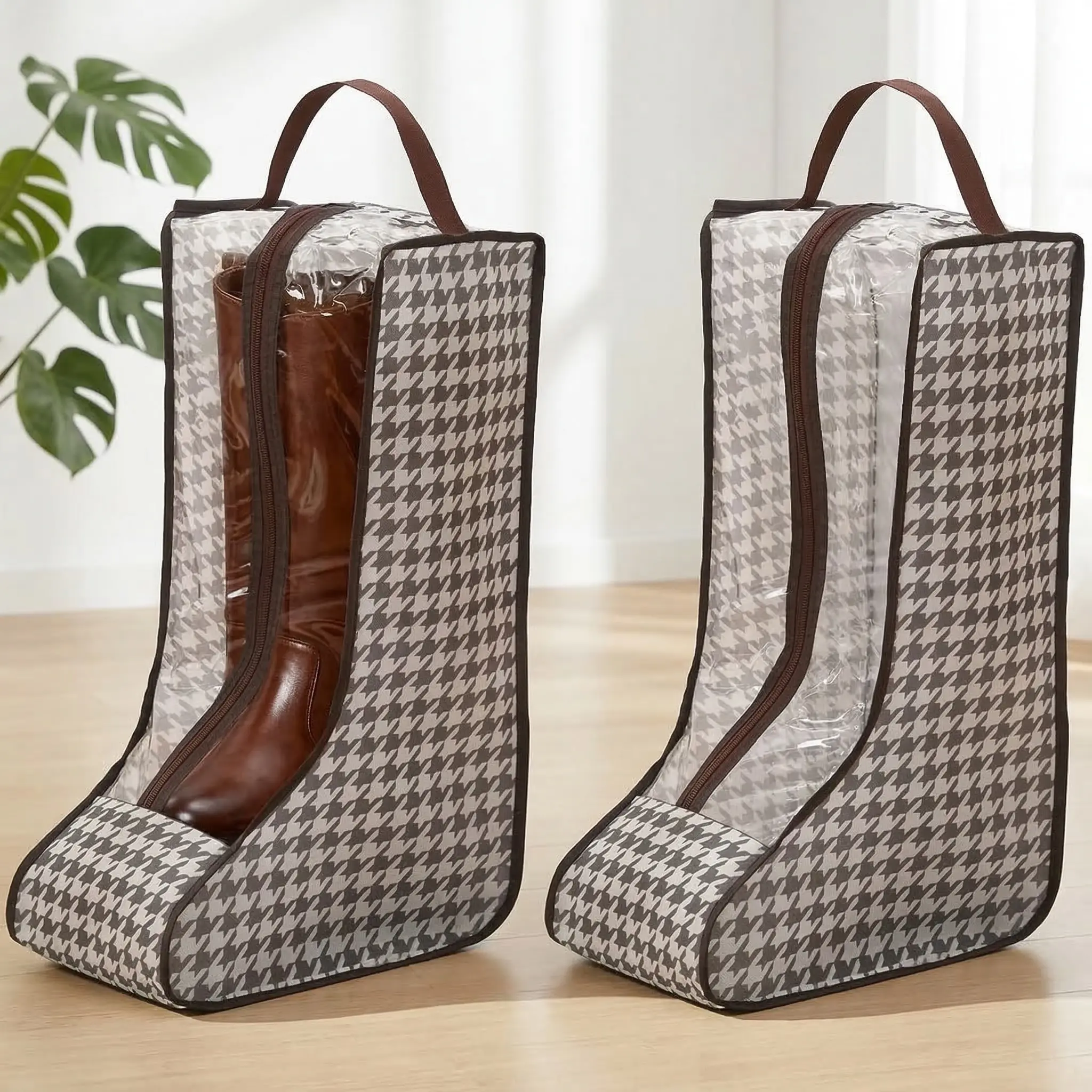 2-Pack Non-Woven Fabric Boot Storage Bags, Portable Dust-Proof Cowboy Boot Protector & Organizer for Travel & Daily Use