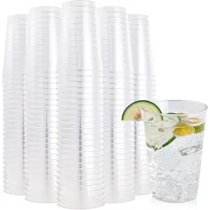 200 Pack 12 oz Clear Plastic Cups, Disposable Cups  Plastic Tumblers, Heavy-duty 12 Ounce Clear Cups Tumblers for Party, Thanksgiving, Halloween, Christmas