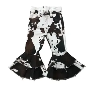 Kids Girl Denim Pants Cow Girl Jeans Bell Bottom Jeans Toddler Girl Clothes