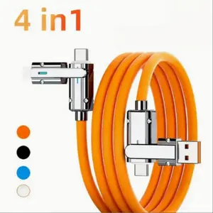 4 in 1 Type-C Charging Data Cable, 1 Count Multifunctional USB Charging Cable for iPhone & iPad, Fast Charging & Data Transfer Cable, Electronic