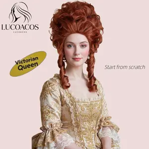 Pink 18th Century Colonial Wig for Adult Women Victorian Queen Cosplay Wig