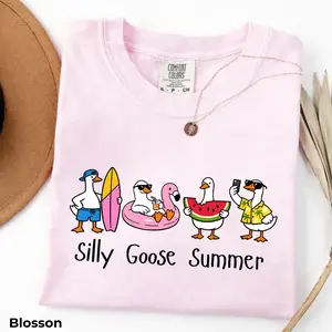 Silly Goose Summer Comfort Colors T-Shirt - Cute Silly Goose Shirt, Goose Summer Shirt, Summer Shirt, Beach Shirt, Goose Lover, Funny Goose Tee, Gift for Women for Men