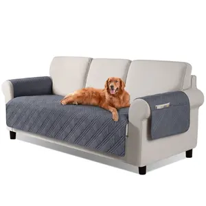 TAOCOCO Waterproof Pet and Dog Couch Covers with Non-Slip Backing, Washable Dog Couch Cover Protector and Sofa Slipcovers Sofa Seat Covers with Side Pocket for a 3-Cushion Couch
