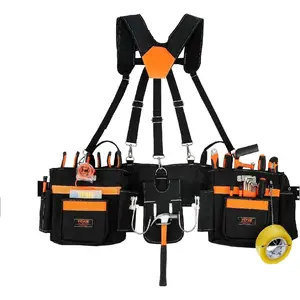 VEVOR Tool Belt Suspenders, 29-54" Adjustable, Heavy Duty Tool Belts for Men with Suspenders, Construction Tool Belt for Carpenters, Electricians, Gardening, Framers