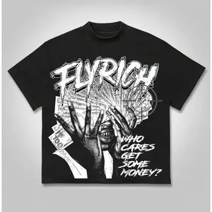 [Graphic T-Shirt] Black 100% Cotton Men's Y2K Graphic T-Shirt |     "Who Cares About Money?" Bold Print, Casual Short Sleeve Tee for Summer, Round Neck, Machine Washable y2k  outfits  men