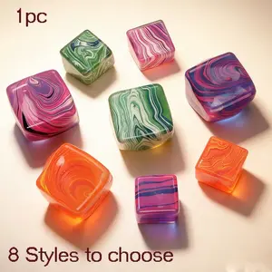 1pc Fidget Toys Squishy Stress Cube, Stress Balls for Kids Squishies Relax, Ice Squishy Cube Sugar Balls, Sensory Toys for Kids with Autism, Fidgets for Classroom Prize Toys, Valentine's Day Christmas Halloween Gifts, Easter Basket Fillers, Office