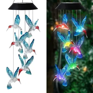 Birthday Gifts for Women, Gardening Solar Lights Wind Chimes for Outside Garden Yard Butterfly Decorations, LED Hanging Solar dragonfly Decoration, Patio Yard Butterfly Sculptures, for Outdoor Bug Decorations, Waterproof and aesthetically pleasing