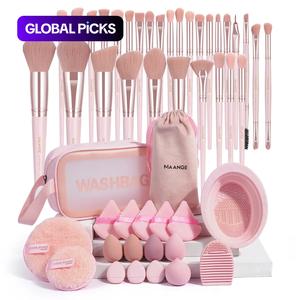 maange makeup tool set, 49pcs/set makeup tools, soft brushes, beauty sponge, makeup puffs, face wash puff, brush cleaner mat & bag, multifunctional makeup tool kit, makeup brush full set, makeup sponges, makeup brush cleaning, cosmetic tool