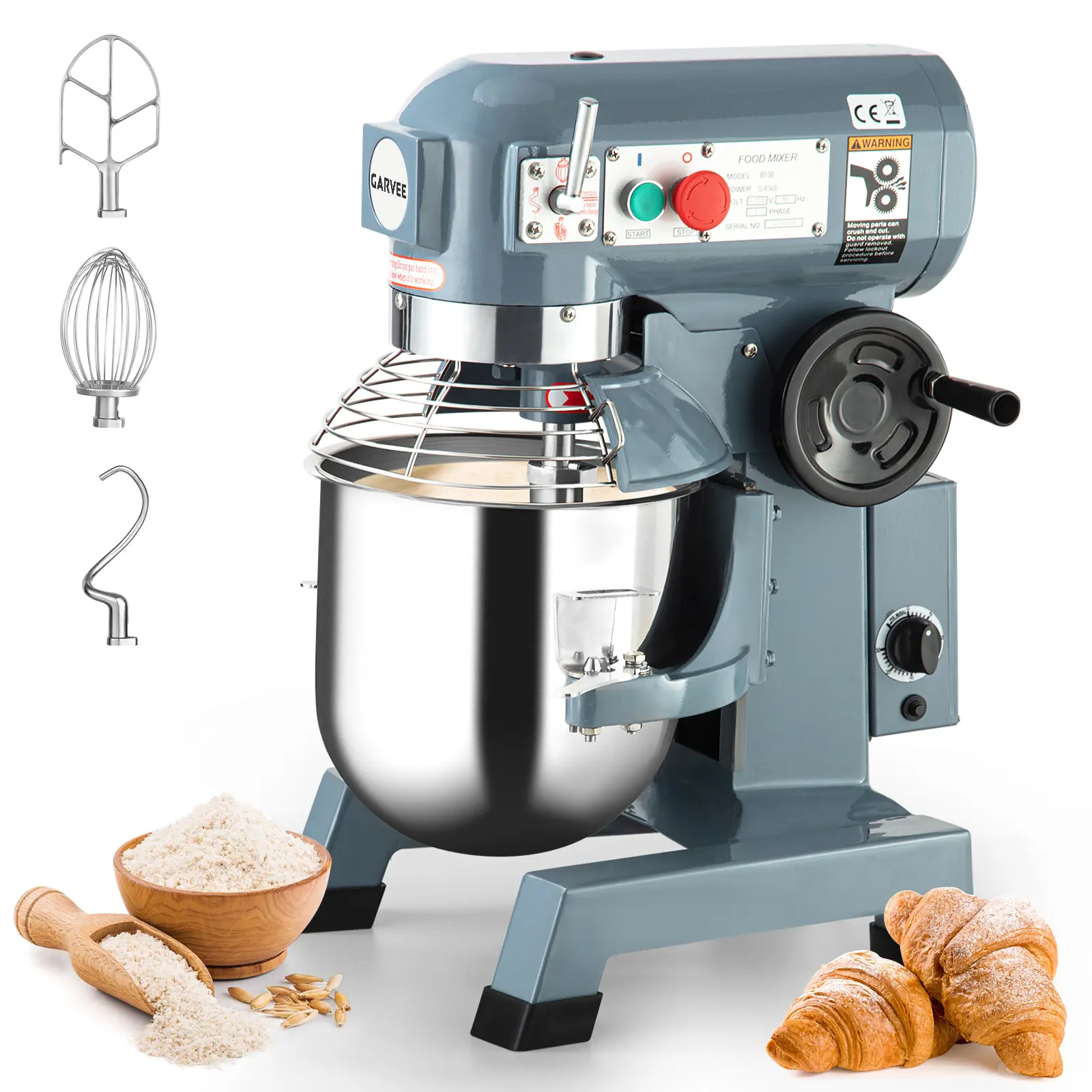 Powerful 600W Commercial Stand Mixer - 15Qt Stainless Steel Bowl - 3-Speed Control, Dough Hook, Whisk, Beater - Ideal for Bakeries, Pizzerias, Restaurants