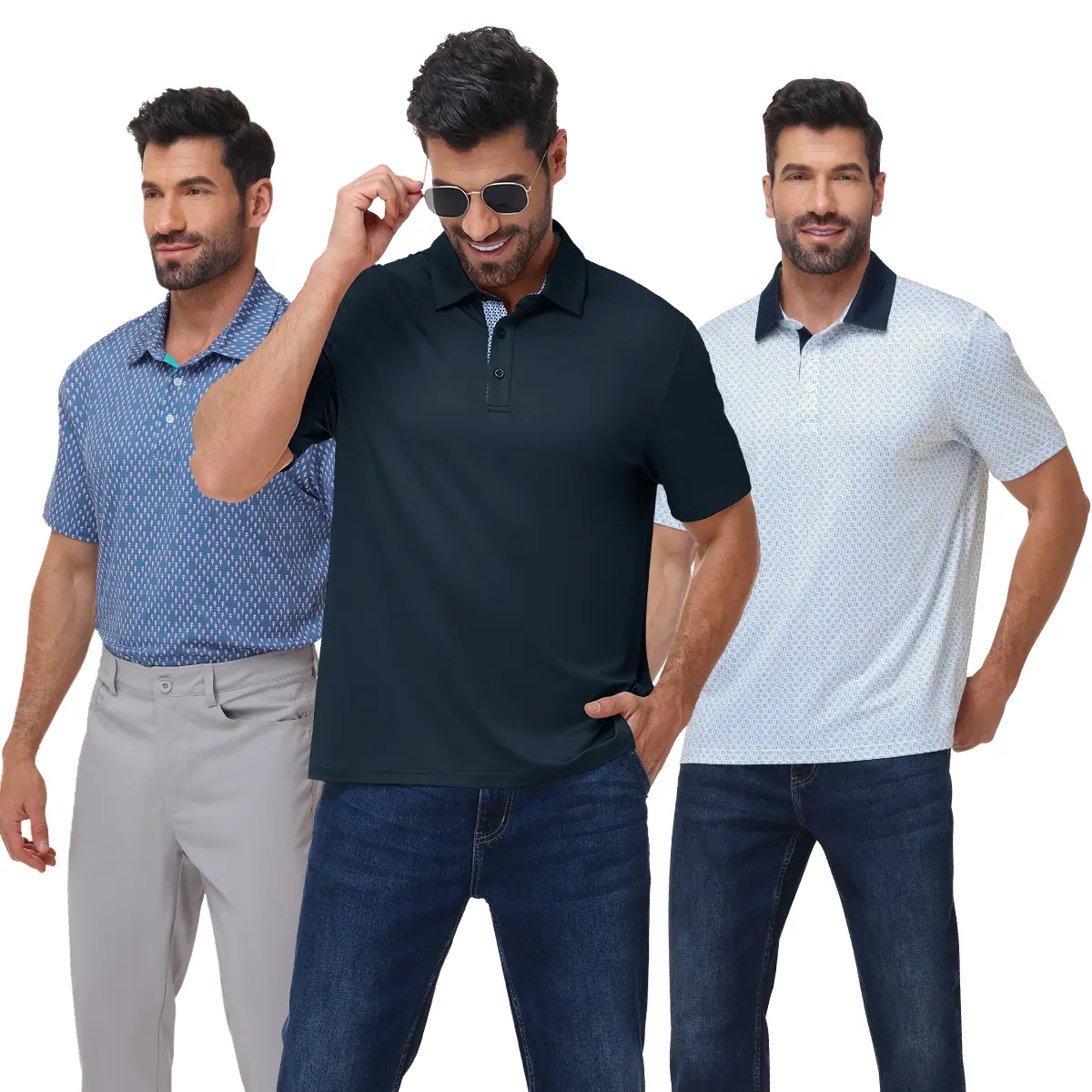 1/3 PACK GOPUNE Men's Polo Shirts Short Sleeve Casual Golf Polo Quick Dry Athletic Tennis T-Shirts Contrast Collared Work Printed Polo Shirts Sports Plus Size Tops #swimweek #outdoorfun #fathersdaygift