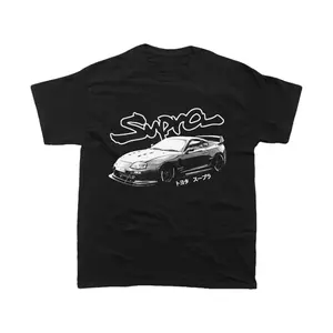 Toyota Supra MK4 Graphic Tee 90s Vintage  JDM Car T-Shirts Heavy Cotton Oversized Gym Shirts for JDM Enthusiasts outdoorfun