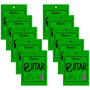 Orphee TX620 Guitar Strings (1pc/5pcs/10pcs Optional), Light, 10-47, Acoustic Guitar Strings, 6 Strings Set, Hexagonal Carbon Core 75/25 Bronze