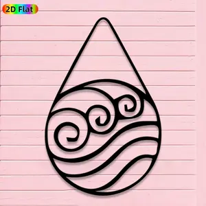 1pc Minimalist Water Drop with Swirls Metal Wall Art, Minimalist Water Drop with Swirls Statue Mural, Iron Craft, Perfect for Living Room, Lounge, Outdoor Space Decor, Artistic Metalwork, Christmas Decor, Ideal Gift for Nature Lovers