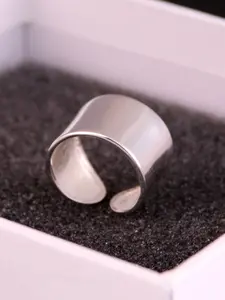 S925 Sterling Silver Ring for Women, Trendy Minimalist Smooth Wide Band, Pure Silver Finger Ring, Birthday Gift Idea