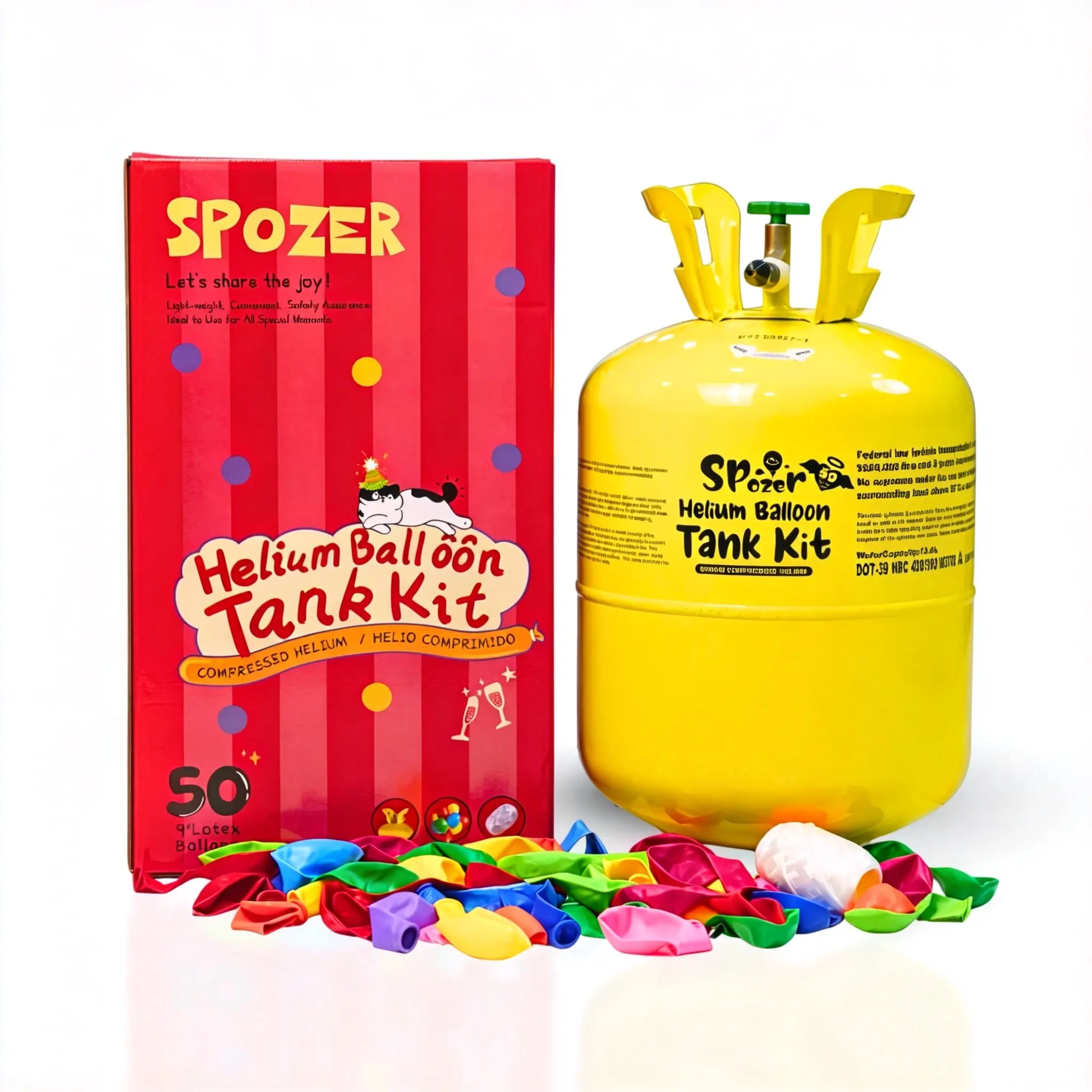 Spozer Helium Tank Kit 13L Spozer for Party Wedding Decoration at Home Free 30pcs 9" Balloons