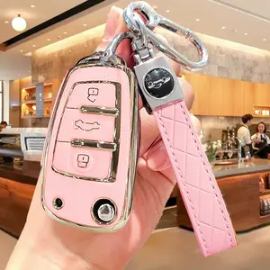 Audible Car Key Cover Protector Set (with PU Leather), Soft Tpu Material, Blue Color Option, Ideal Gift for Audi Models Q3/q2l/ai4/a3l/q7/a6i/a7/a3/a8, Key Fob Protector