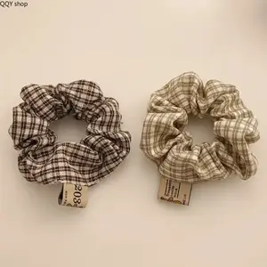 2Pcs Plaid Graphic Scrunchies Set, Minimalist Elegant Hair Ties for Women, Trendy Aesthetic Ponytail Hair Accessories, Soft Stretch & Skin-Friendly, Chic All-Match Daily Decor, Versatile Styling Essentials for Casual Looks and Daily Hairstyles tiktokshops