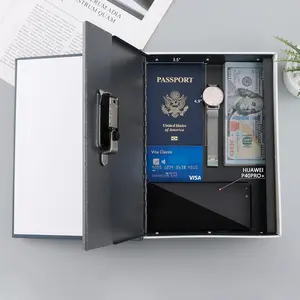 Book Safe with Combination Lock Home Dictionary Diversion Metal Safe for Home Office Code Lock Money Box High Capacity, 9.5 x 6.2 x 2.2 inch
