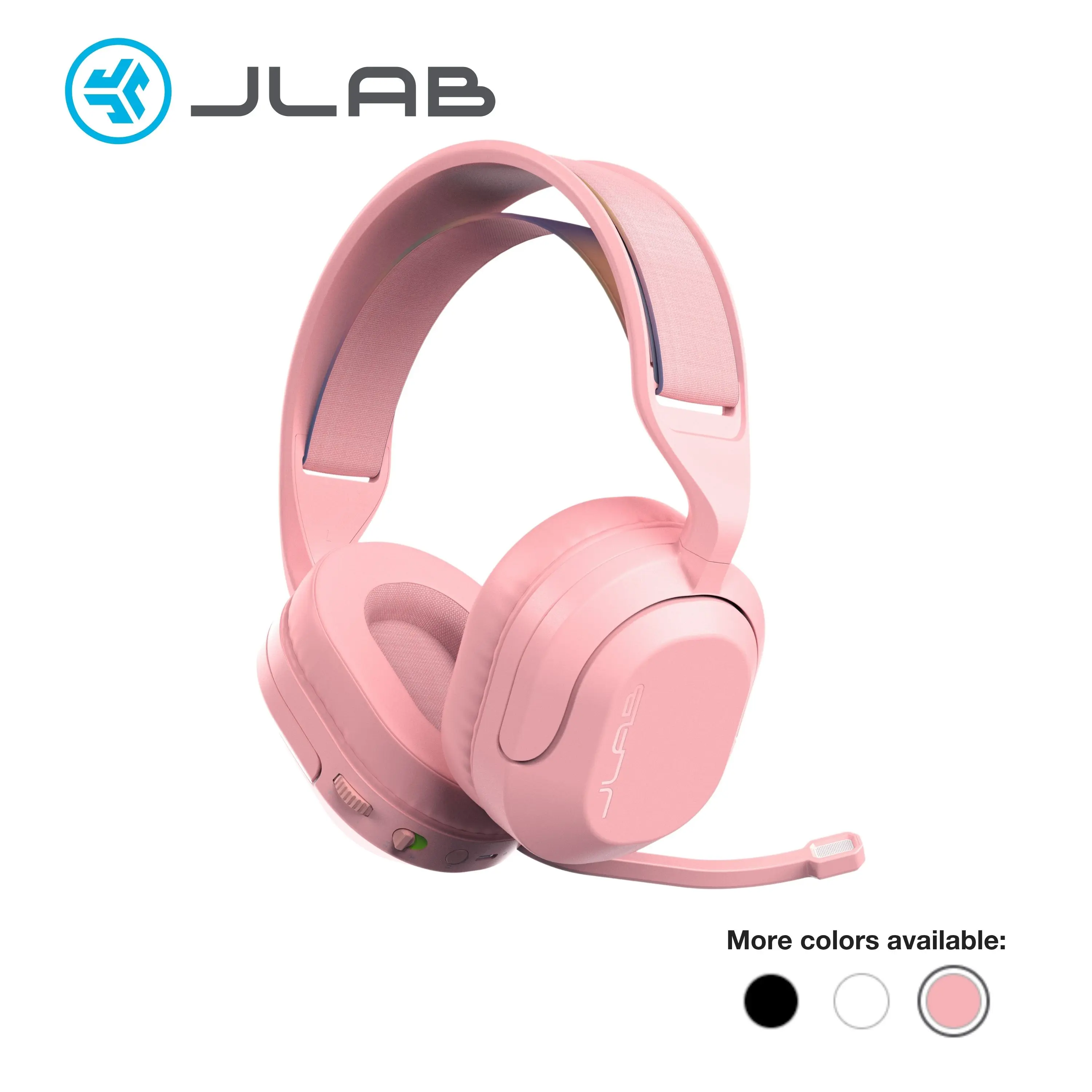 JLab Nightfall Wireless Gaming Headset - 50mm Drivers, Flip-to-Mute Rotating Boom Mic, 2.4GHz USB Dongle + Bluetooth Connection, Made for PC, Mac, PlayStation,PS5, PS4, Switch