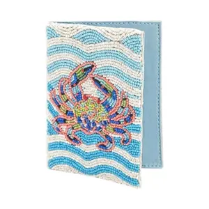 Crabby Waves Beaded Passport Cover