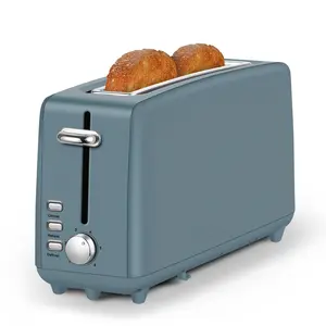 【Material Upgrade】Long Slot Toaster 2 Slice, Stainless Steel Single Toaster, 6 Shade Settings, 10" Long Slot Fits Bagels & Artisan Bread, Defrost, Cancel Function, Removable Crumb Tray, Surf