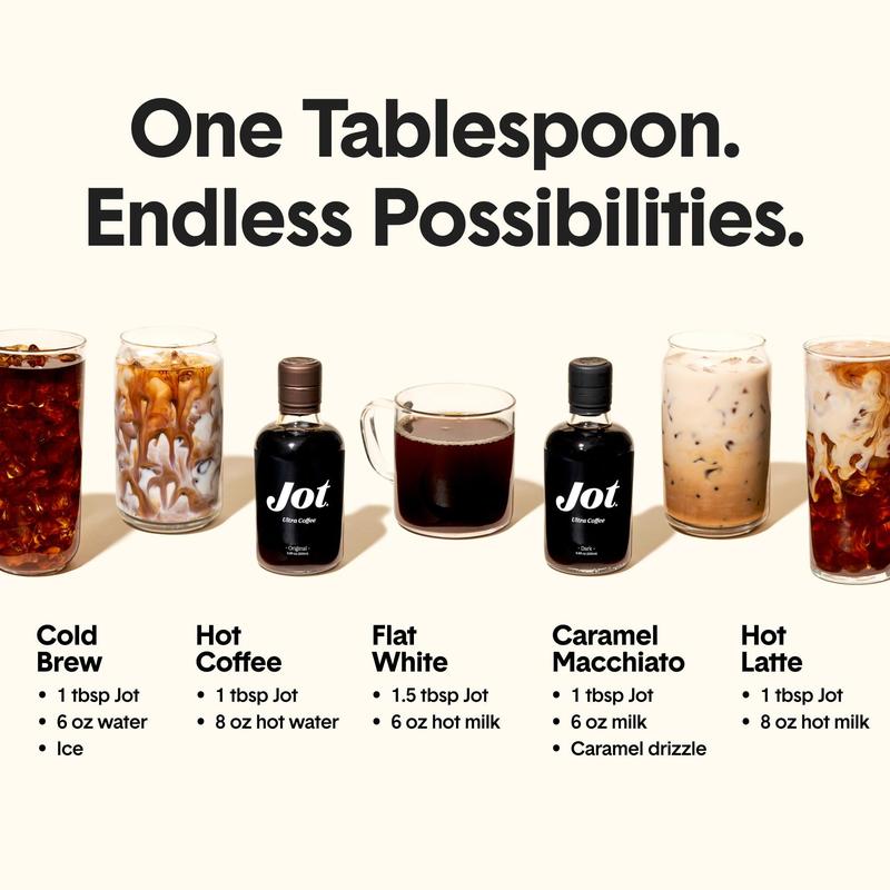 Jot Ultra Coffee Concentrate - Makes 14+ Cups Iced or Hot Coffee in Seconds - 150mg Caffeine, Fresh-Brewed, Premium Coffee