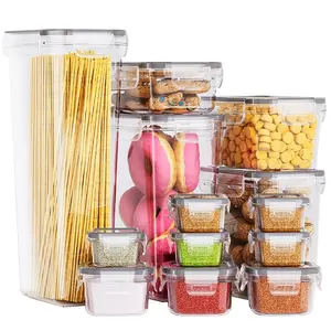 12-Piece Sealed Food Storage Containers Set, with Lids, Kitchen Organization & Storage, BPA-Free Plastic, Ideal for Grains, Flour, Sugar, Dried Goods