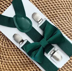 Emerald Green Bow Tie & Emerald Green Suspender Set